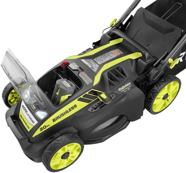20" RY40190 40-Volt Brushless Lithium-Ion Cordless Battery Self Propelled Lawn Mower with 5.0 Ah Battery and Charger Included