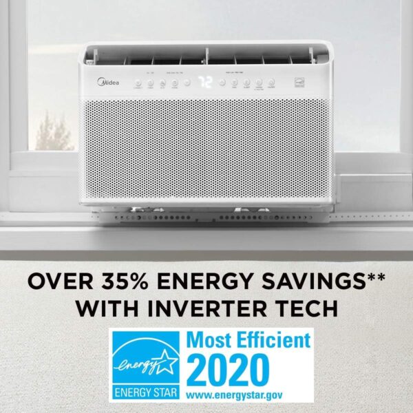 U-Shaped Inverter Window Air Conditioner 12,000BTU with Open Window Flexibility, Robust Installation,Extreme Quiet, 35% Energy Saving, Smart Control, Alexa, Remote, Bracket Included (Renewed) - Image 5