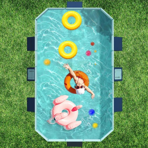Foldable Non-Inflatable Kids' and Adults' Outdoor Swimming Pool - Hard Plastic Shell, Kid Pool for Backyard Dog Pools (158" x 76" x 20") - Image 8