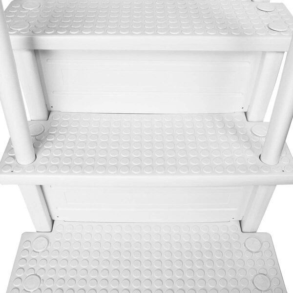 Select Anti-Slip in-Pool Steps | Gray | for Above Ground Swimming Pools | Can Mount to Decks 48′′ to 54′′ H | Safety Stairs Capacity Up to 300 lbs - Image 29