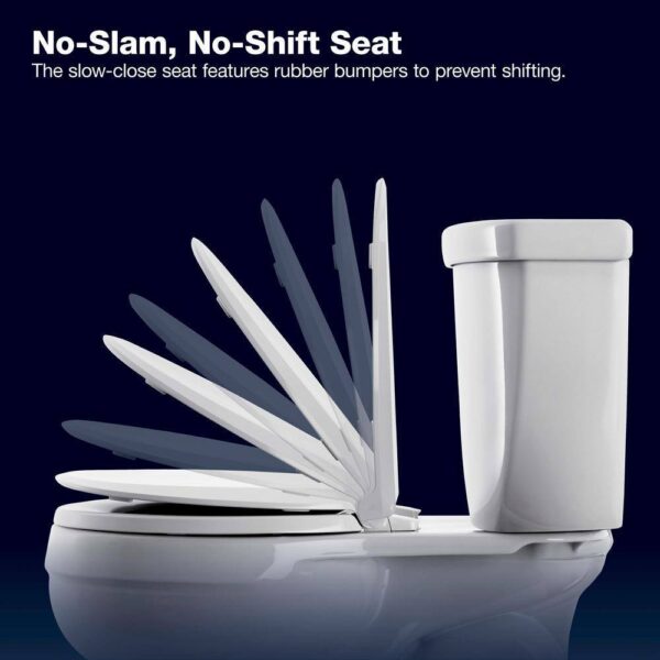 Highline Arc Extra Tall Elongated Toilet 1.28 GPF White with Seat - Image 9