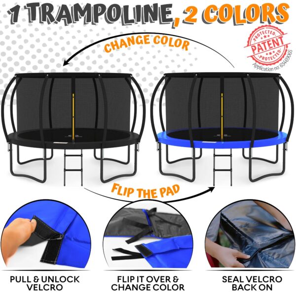16FT Trampoline with Enclosure & Double Color Pad Cover - Image 4