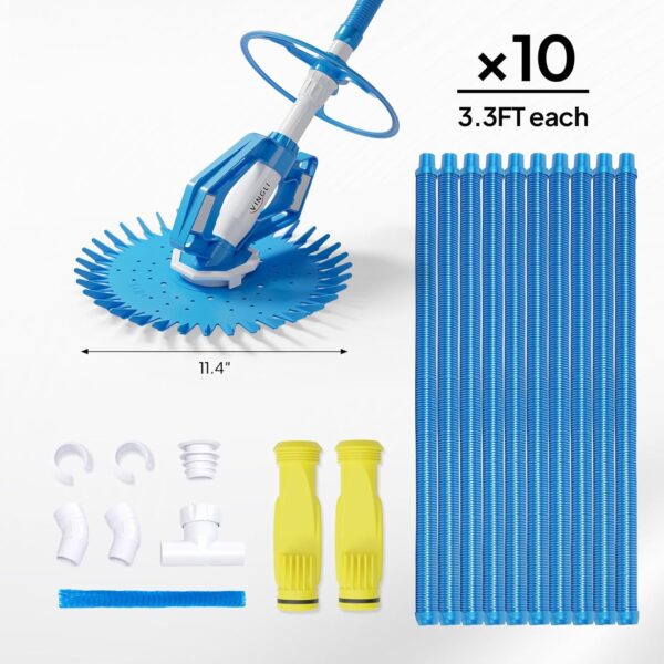 VINGLI Pool Vacuum Cleaner Automatic Sweeper Swimming Pool Creepy Crawler Vacuum with 33FT Hoses (Navy Blue&White) - Image 15
