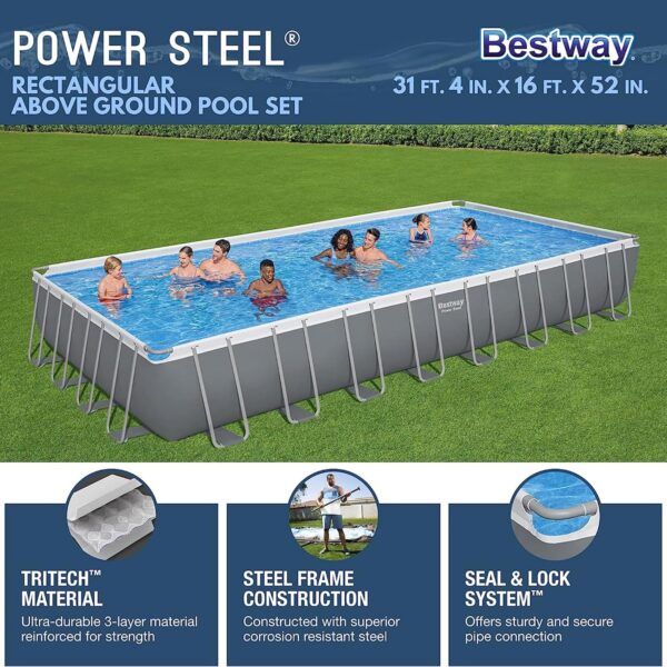 Bestway Oval Above Ground Pool Set (10' x 6'7" x 33")| Includes Filter Pump & ChemConnect Dispenser - Image 50