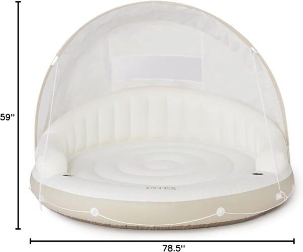 58292EP Canopy Island Inflatable Pool Float: Comfortable Lounge Surface – Built-in Cup Holders – Detachable Sunshade – 440lb Max Weight Capacity – 78.5" x 59" - Image 10
