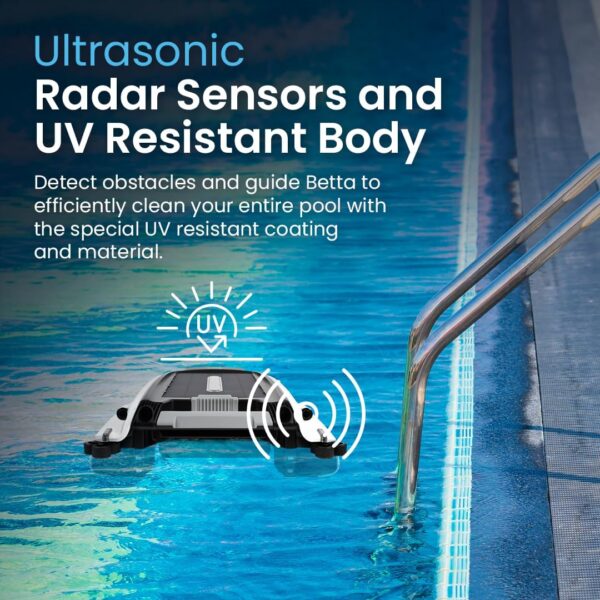 Betta SE Solar Powered Automatic Robotic Pool Surface Skimmer Cleaner with 30-Hour Continuous Cleaning Battery Power and Re-Engineered Twin Salt Chlorine Tolerant Motors (Blue) - Image 8