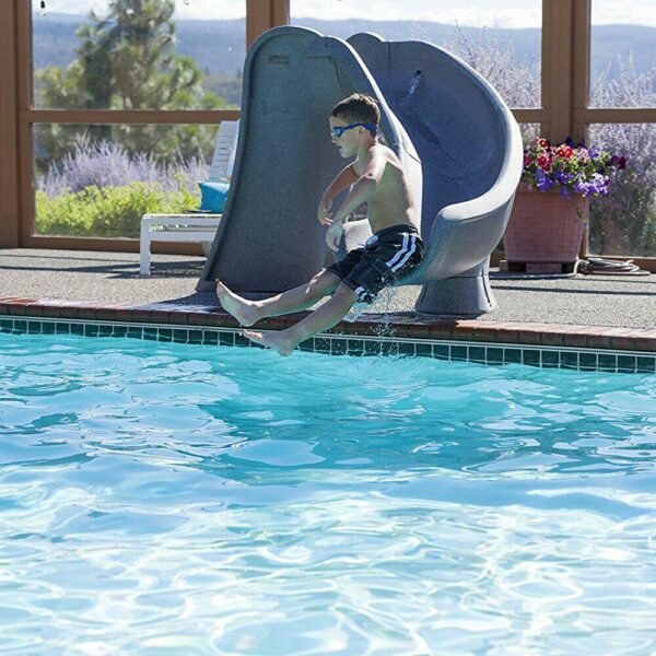 S.R. Smith 698-209-58124 Cyclone Right Curve Swimming Pool Slide, Gray Granite - Image 3