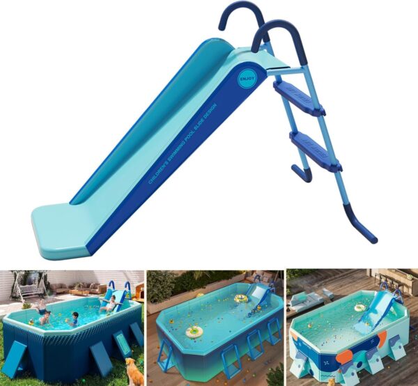 Pool Slide Inflatable Swimming Water Slide, Summer Swimming Pool Supplies Universal Trampoline Ladder Backyard Slide Home Playground Equipment - Image 7