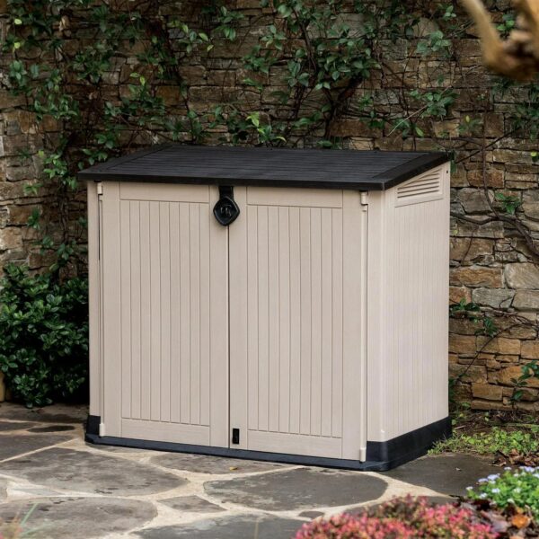 Keter Store-It-Out Midi 30-Cu Ft All-Weather Resin Storage Shed, Beige - Image 2