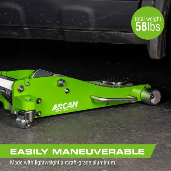 Tools 3-Ton Quick Rise Aluminum Floor Jack with Dual Pump Pistons & Reinforced Lifting Arm (A20018_A20019) - Image 4