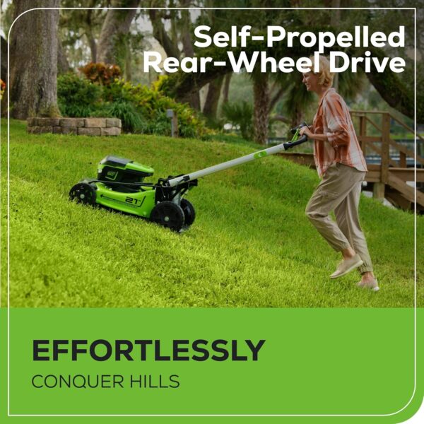 60V 21” Cordless (Self-Propelled) Lawn Mower , 2 x 4.0Ah Batteries and Dual Port Rapid Charger - Image 5