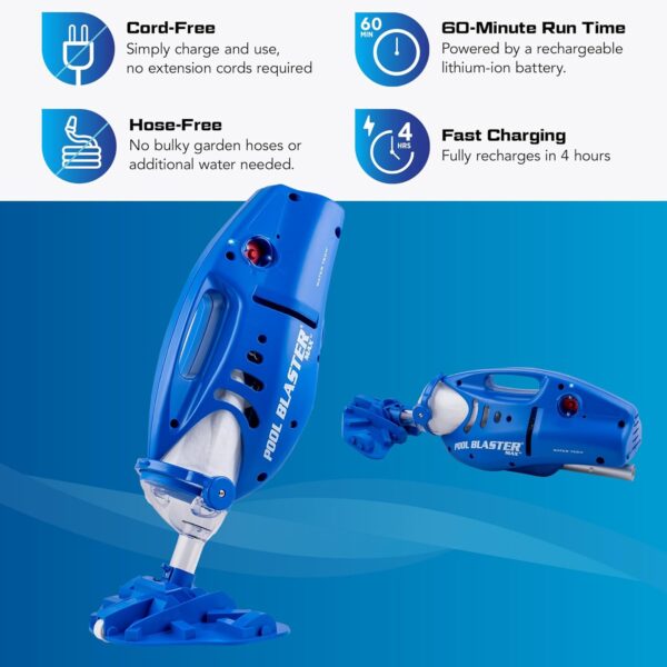 POOL BLASTER Max Cordless Pool Vacuum for Deep Cleaning & Strong Suction, Handheld Rechargeable Swimming Pool Cleaner for Inground and Above Ground Pools, Hoseless Pool Vac by Water Tech - Image 14