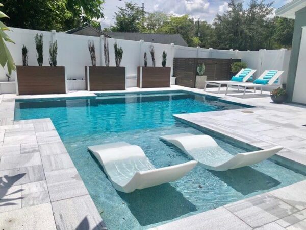 Classic White - in-Pool Chaise Lounger – Designed for Water Depths Up to 9” – Aqua Outdoors – Set of 2 – Compatible with All Pool Types - Poolside & Sun Deck Tanning - Image 14