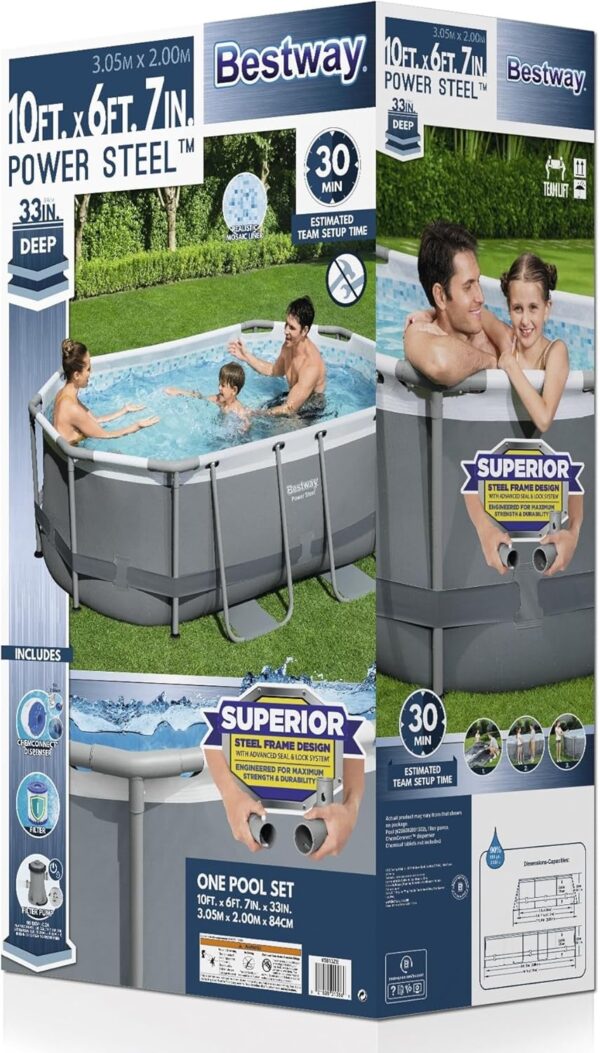 Bestway Oval Above Ground Pool Set (10' x 6'7" x 33")| Includes Filter Pump & ChemConnect Dispenser - Image 9