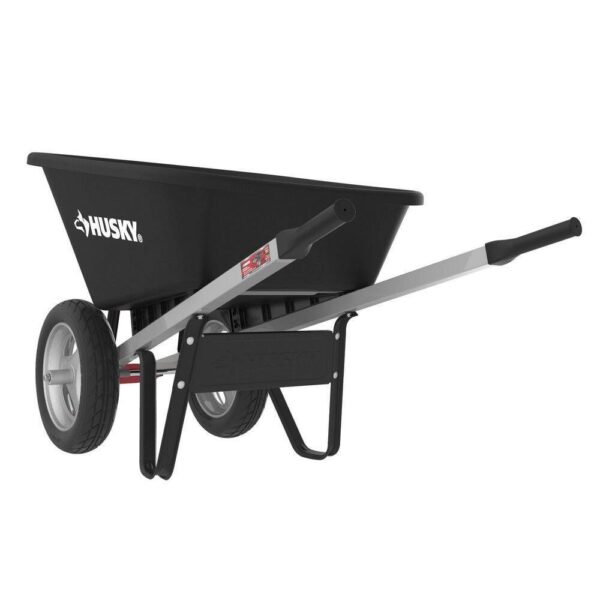 6 Cu. Ft. Poly Dual Wheel Wheelbarrow with Flat-Free Tires - Image 7