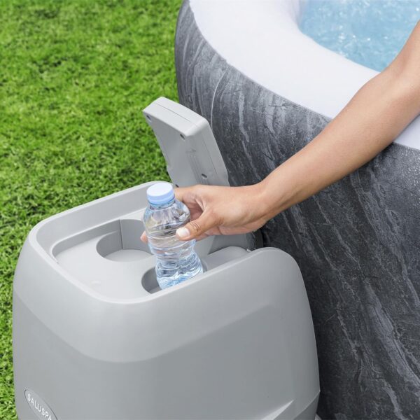 Bestway SaluSpa Fiji AirJet Large Round 2 to 4 Person Inflatable Hot Tub Portable Outdoor Spa with 120 AirJets and EnergySense Cover, Grey - Image 9