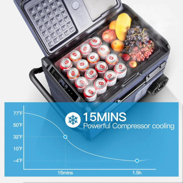 12 Volt 37 Qt. Portable Car Refrigerator, Car Freezer for Outdoor, Camping, Travel, RV,APP Control - Image 5