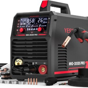 200Amp 110/220V Dual Voltage MIG Welding Machine, 5 in 1 Gas MIG/Flux Core MIG/Spool Gun MIG/Lift TIG/Stick Multiprocess Aluminum MIG Welder, Spool Gun Compatible