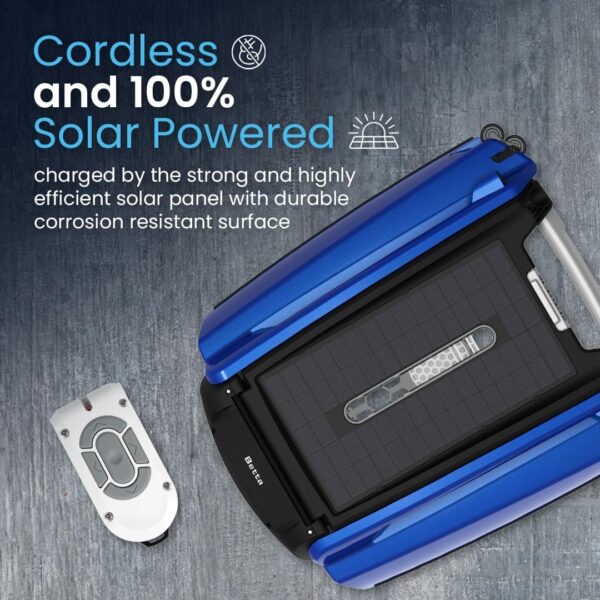 Betta SE Solar Powered Automatic Robotic Pool Surface Skimmer Cleaner with 30-Hour Continuous Cleaning Battery Power and Re-Engineered Twin Salt Chlorine Tolerant Motors (Blue) - Image 12
