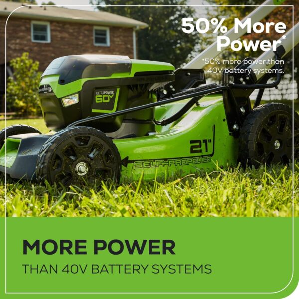 60V 21” Cordless (Self-Propelled) Lawn Mower , 2 x 4.0Ah Batteries and Dual Port Rapid Charger - Image 6