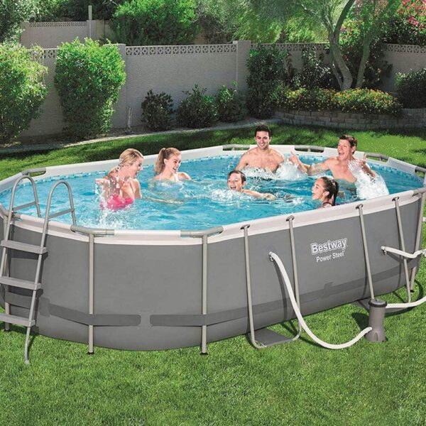 Bestway Oval Above Ground Pool Set (10' x 6'7" x 33")| Includes Filter Pump & ChemConnect Dispenser - Image 55