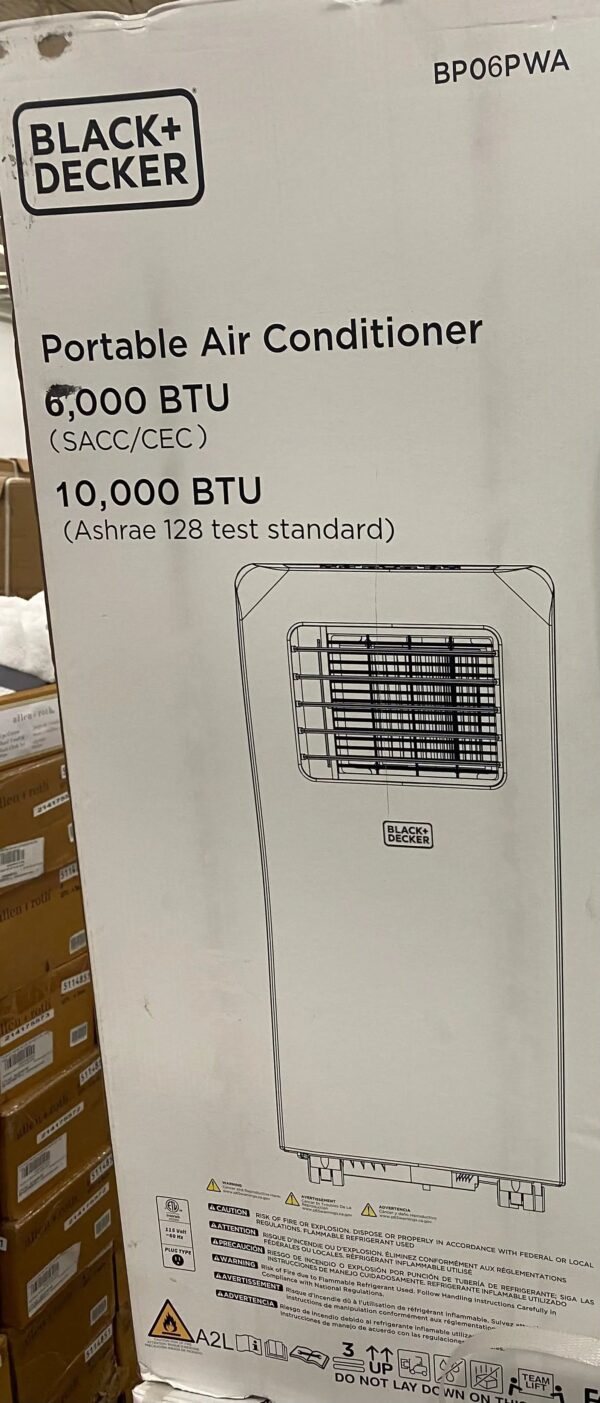 10,000 BTU Portable Air Conditioner with Remote Control, White - Image 2