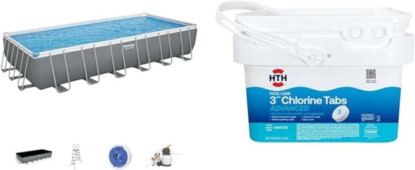 Bestway Oval Above Ground Pool Set (10' x 6'7" x 33")| Includes Filter Pump & ChemConnect Dispenser - Image 27