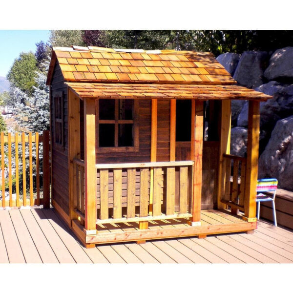Outdoor Living Today Little Squirt 6×6 ft. Cedar Playhouse with Windows and Dutch Door - Image 8