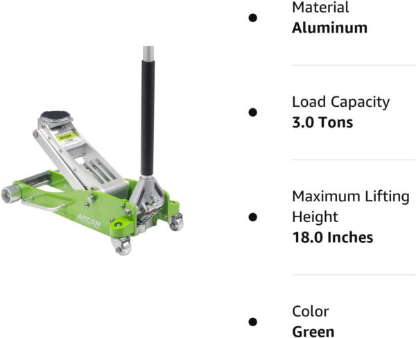 Tools 3-Ton Quick Rise Aluminum Floor Jack with Dual Pump Pistons & Reinforced Lifting Arm (A20018_A20019) - Image 6