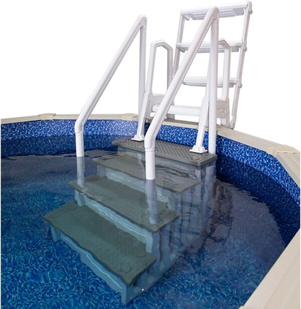 Select Anti-Slip in-Pool Steps | Gray | for Above Ground Swimming Pools | Can Mount to Decks 48′′ to 54′′ H | Safety Stairs Capacity Up to 300 lbs - Image 58