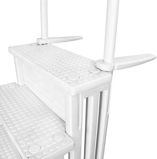 Select Above Ground Anti-Slip Pool Steps to Deck | Safety Swimming Pool Ladder | Designed for Above Ground Swimming Pools | Holds Up to 400 Pounds | White - Image 5