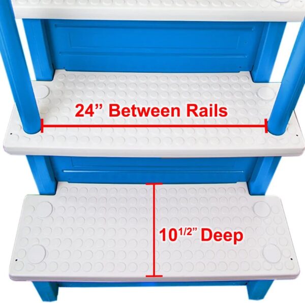 Select Anti-Slip in-Pool Steps | Gray | for Above Ground Swimming Pools | Can Mount to Decks 48′′ to 54′′ H | Safety Stairs Capacity Up to 300 lbs - Image 24