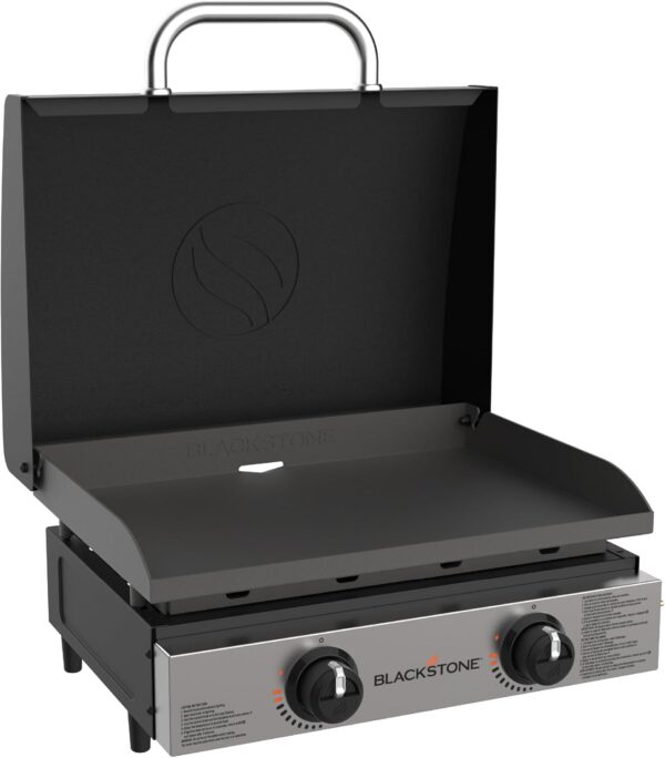 22” Tabletop Griddle with Hood and Stainless Steel Front Plate, Powder Coated Steel, Black - Image 4