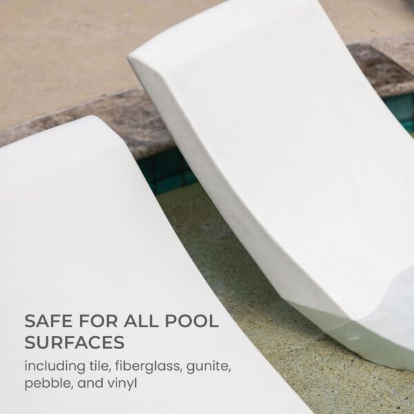 Classic White - in-Pool Chaise Lounger – Designed for Water Depths Up to 9” – Aqua Outdoors – Set of 2 – Compatible with All Pool Types - Poolside & Sun Deck Tanning - Image 25