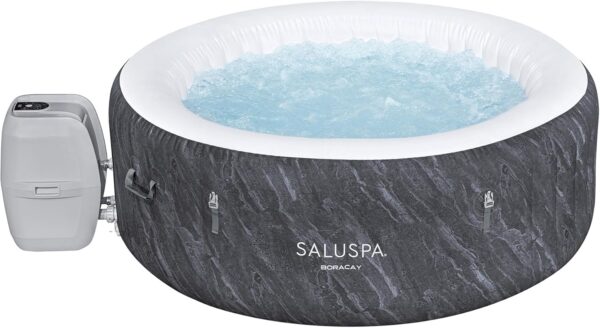 Bestway SaluSpa Fiji AirJet Large Round 2 to 4 Person Inflatable Hot Tub Portable Outdoor Spa with 120 AirJets and EnergySense Cover, Grey - Image 10