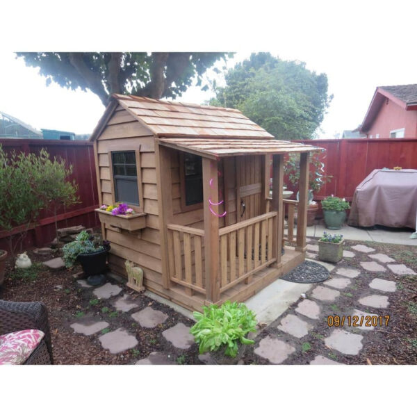 Outdoor Living Today Little Squirt 6×6 ft. Cedar Playhouse with Windows and Dutch Door - Image 5