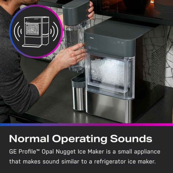 GE Profile Opal 2.0 with 0.75 Gallon Tank, Chewable Crunchable Countertop Nugget Ice Maker, Scoop included, 38 lbs in 24 hours, Pellet Ice Machine with WiFi & Smart Connected, Stainless Steel - Image 16
