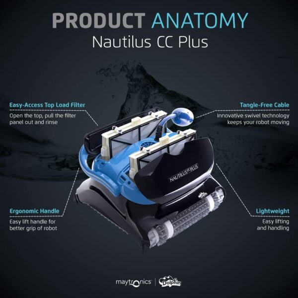 Dolphin Nautilus CC Plus Wi-Fi Automatic Robotic Pool Vacuum Cleaner, Always Cleaning, Never Charging, with Wall Climbing Scrubber Brush, Ideal for In-Ground Pools up to 50 FT in Length - Image 14