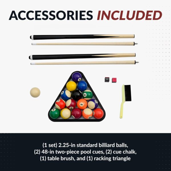 Hathaway Fairmont 6 Ft Portable Pool Table, Adults Folding Billiards Tables for Game Room with Easy Foldable Storage, Includes Full Set of Billiard Balls, Cues, Chalk & Brush - Image 29
