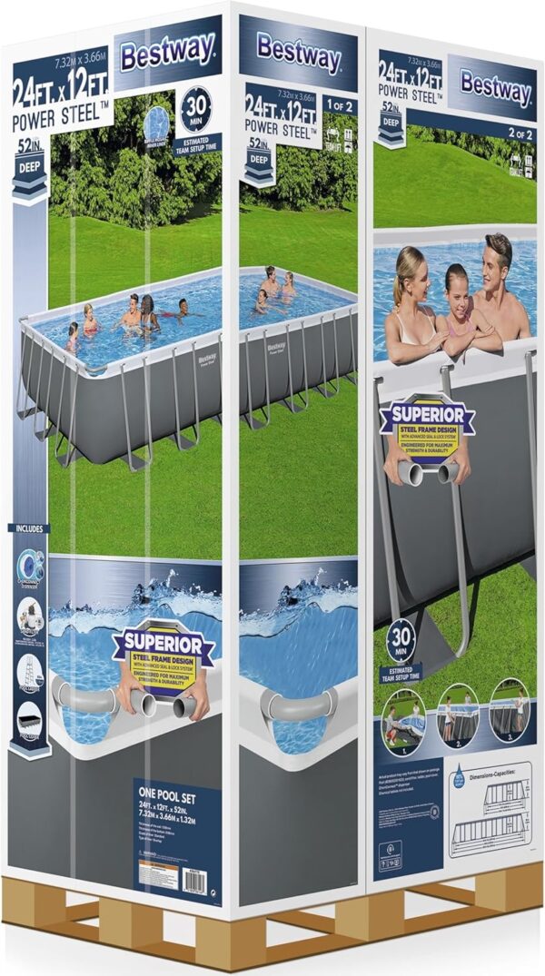 Bestway Oval Above Ground Pool Set (10' x 6'7" x 33")| Includes Filter Pump & ChemConnect Dispenser - Image 43