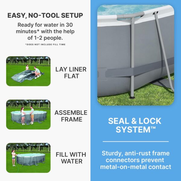 Bestway Oval Above Ground Pool Set (10' x 6'7" x 33")| Includes Filter Pump & ChemConnect Dispenser - Image 57