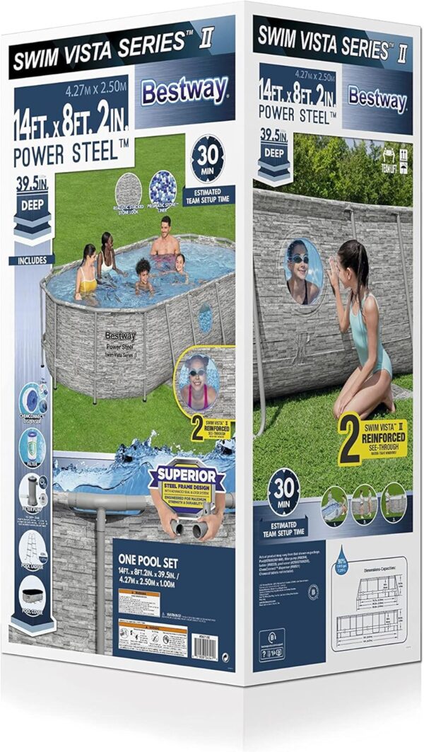 Bestway Oval Above Ground Pool Set (10' x 6'7" x 33")| Includes Filter Pump & ChemConnect Dispenser - Image 14