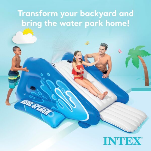 Intex Kool Splash Inflatable Water Slide Swimming Pool Play Center with Built in Sprayers for Kids and Adults, Ages 6 and Up, Blue - Image 14