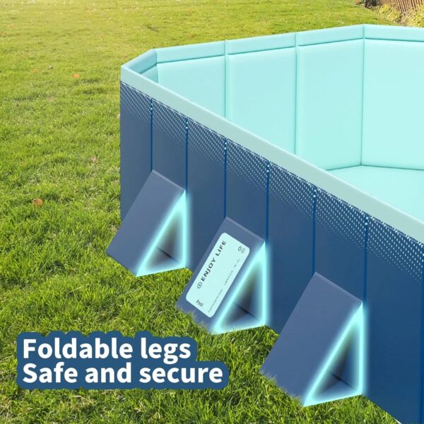 Foldable Non-Inflatable Kids' and Adults' Outdoor Swimming Pool - Hard Plastic Shell, Kid Pool for Backyard Dog Pools (158" x 76" x 20") - Image 6