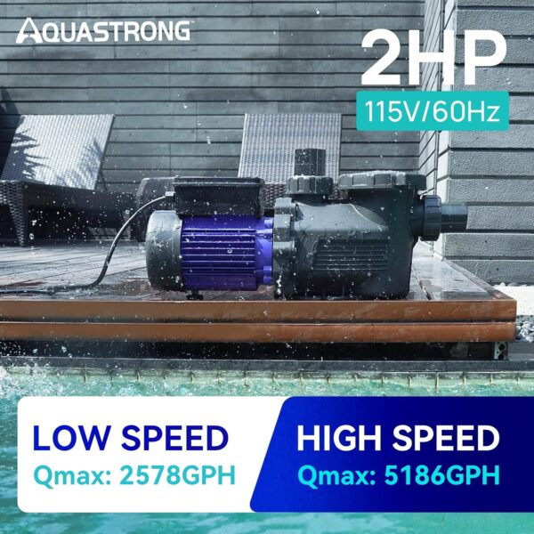 In/Above Ground Pool Pump, High Flow (with Timer, 2HP, 8917 GPH, 220V) - Image 4