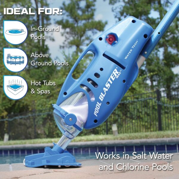POOL BLASTER Max Cordless Pool Vacuum for Deep Cleaning & Strong Suction, Handheld Rechargeable Swimming Pool Cleaner for Inground and Above Ground Pools, Hoseless Pool Vac by Water Tech - Image 11