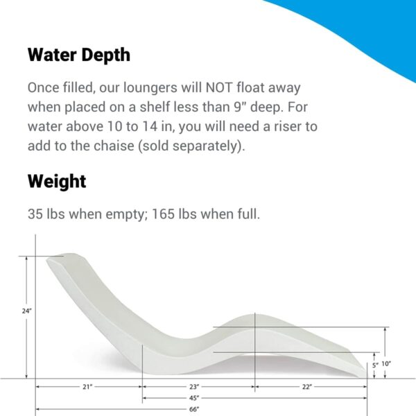Classic White - in-Pool Chaise Lounger – Designed for Water Depths Up to 9” – Aqua Outdoors – Set of 2 – Compatible with All Pool Types - Poolside & Sun Deck Tanning - Image 13
