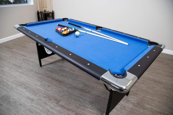 Hathaway Fairmont 6 Ft Portable Pool Table, Adults Folding Billiards Tables for Game Room with Easy Foldable Storage, Includes Full Set of Billiard Balls, Cues, Chalk & Brush - Image 42
