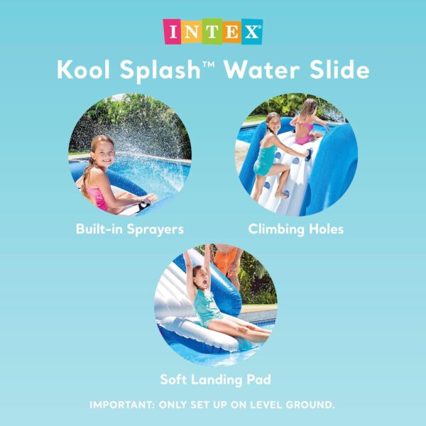 Intex Kool Splash Inflatable Water Slide Swimming Pool Play Center with Built in Sprayers for Kids and Adults, Ages 6 and Up, Blue - Image 13