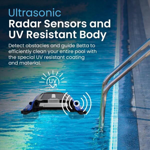 Betta SE Solar Powered Automatic Robotic Pool Surface Skimmer Cleaner with 30-Hour Continuous Cleaning Battery Power and Re-Engineered Twin Salt Chlorine Tolerant Motors (Blue) - Image 16